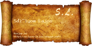 Sólyom Lajos névjegykártya